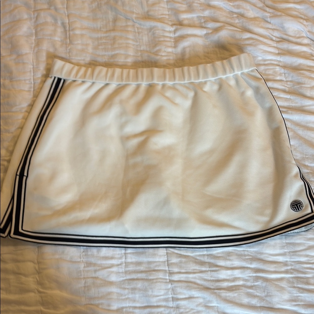 Tory Burch White Tennis Skirt with Navy Trim